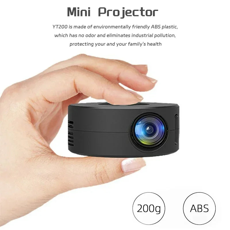 YT200 Smart Projector - Auto Focus, 1080P HD, Android LED, Portable Home Cinema for Outdoor Fun