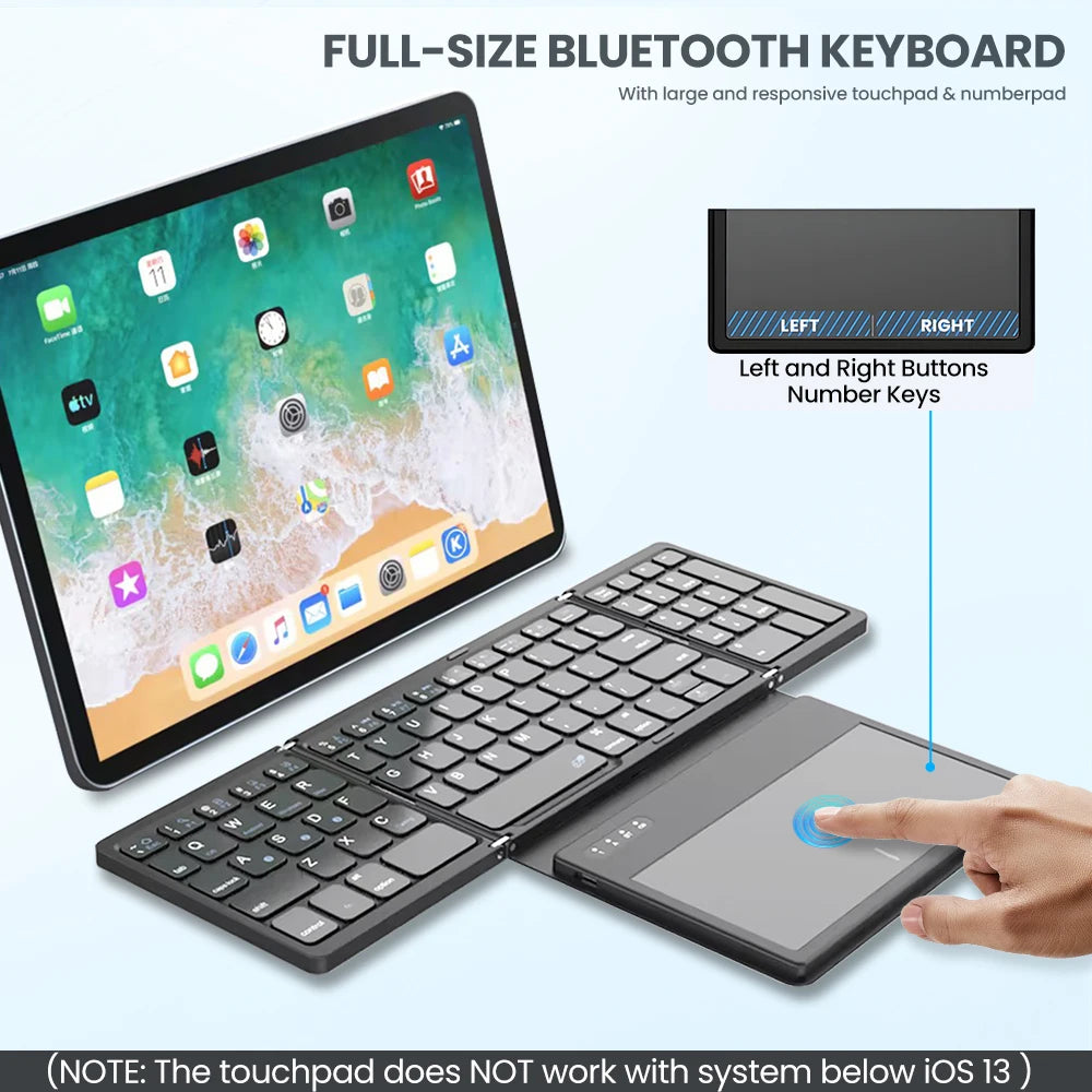 Foldable Bluetooth Keyboard + Touchpad Pro