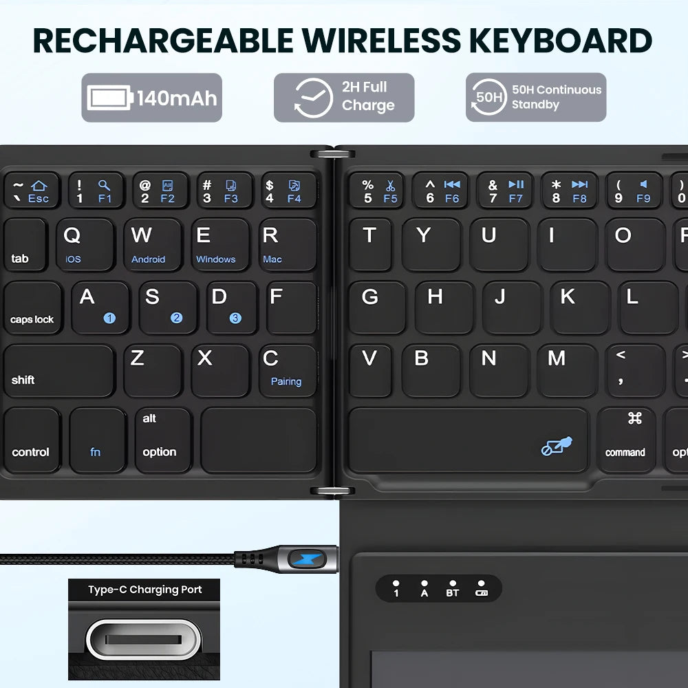Foldable Bluetooth Keyboard + Touchpad Pro
