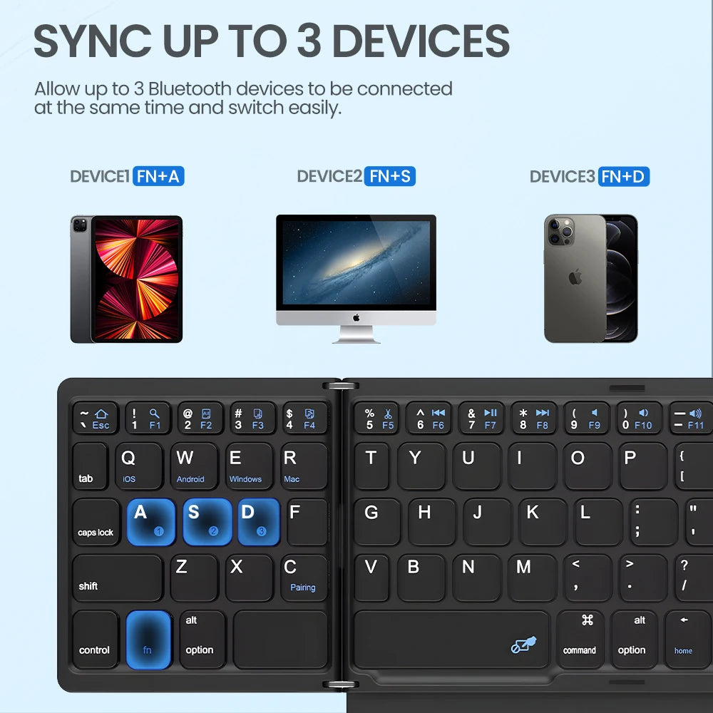 Foldable Bluetooth Keyboard + Touchpad Pro