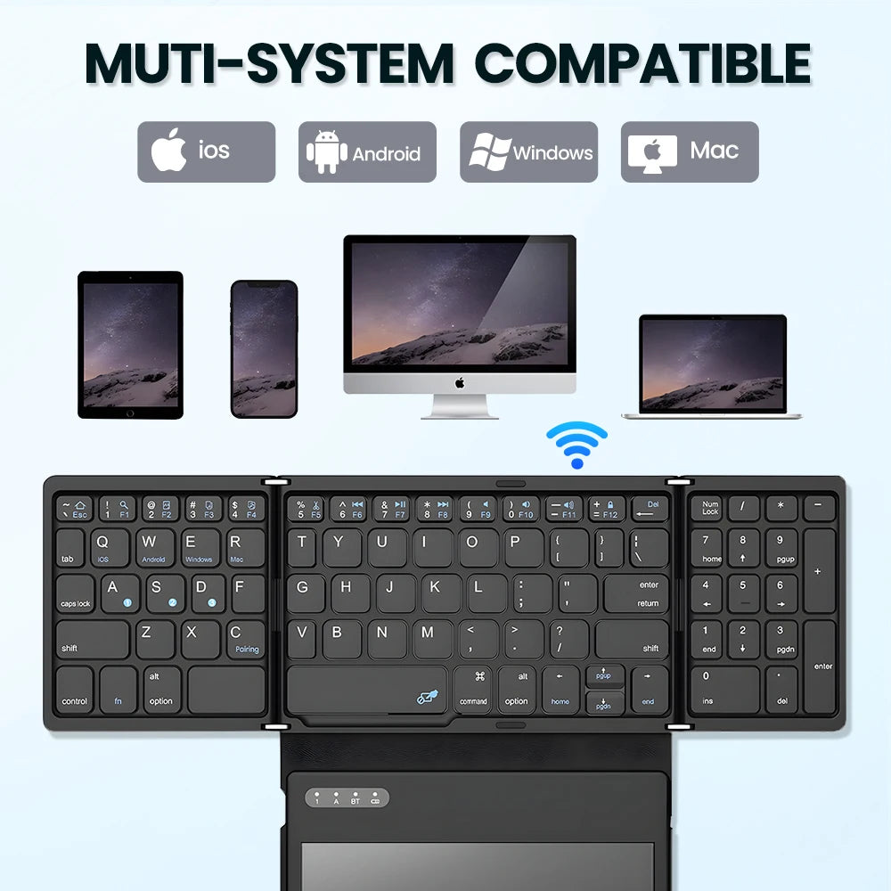 Foldable Bluetooth Keyboard + Touchpad Pro